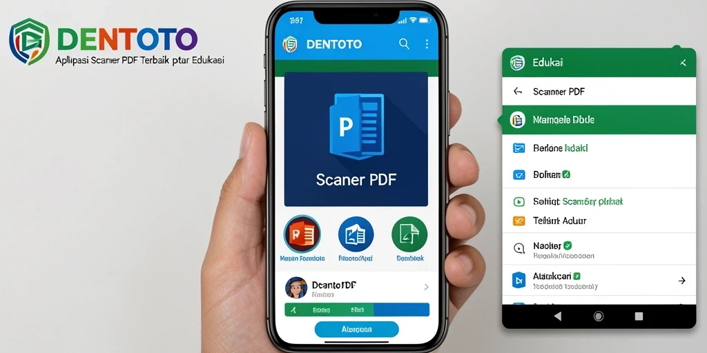 Antarmuka pengguna DENTOTO untuk pemindaian dokumen PDF.