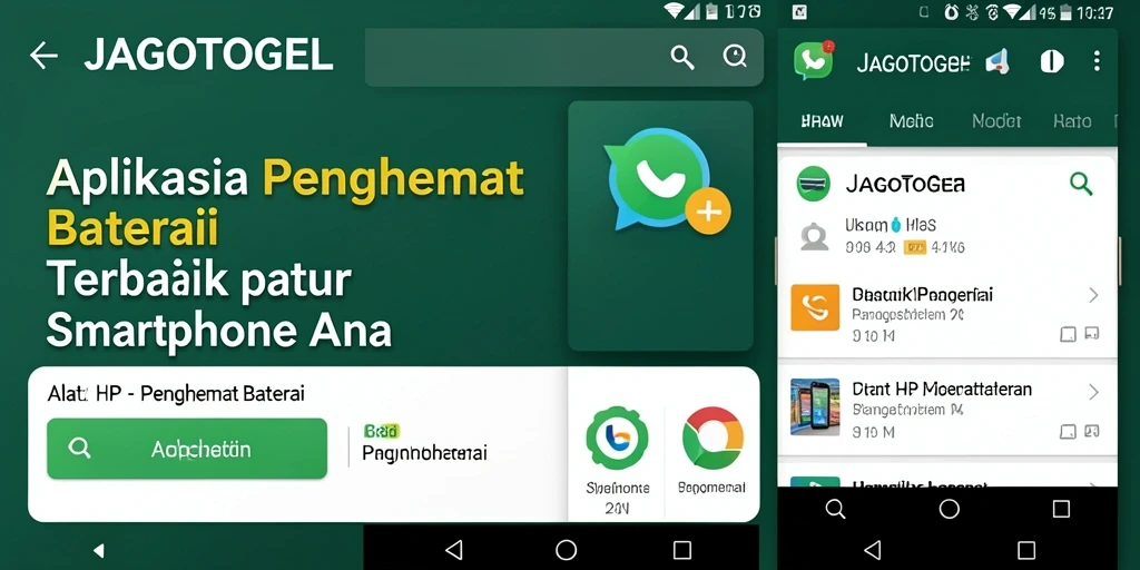 Screenshot antarmuka JAGOTOGEL yang menampilkan fitur Penghemat Baterai.