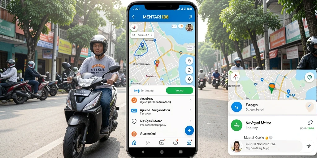 Interface MENTARI138 menampilkan petunjuk arah dan informasi cuaca.