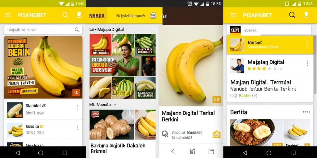 Antarmuka aplikasi PISANGBET yang modern dan menarik.