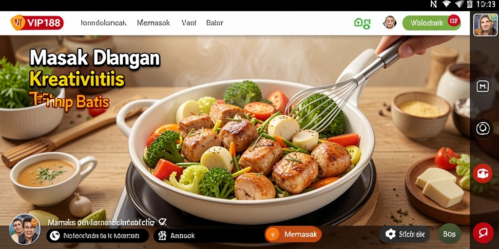Screenshot utama VIP188 menampilkan antarmuka memasak yang menarik dan interaktif.