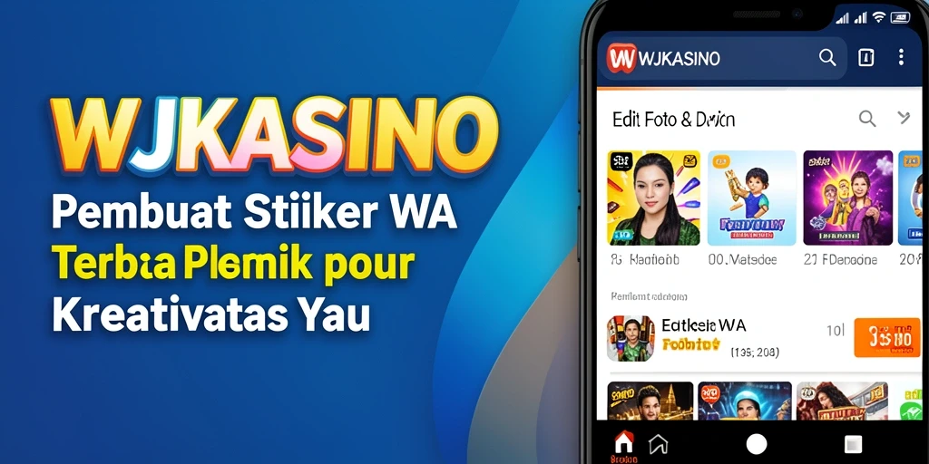 Antarmuka WJKASINO untuk membuat stiker WA yang inovatif dan mudah digunakan.