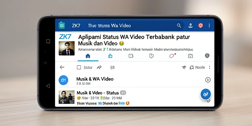 Antarmuka ZK7 yang menarik untuk aplikasi Status WA Video.