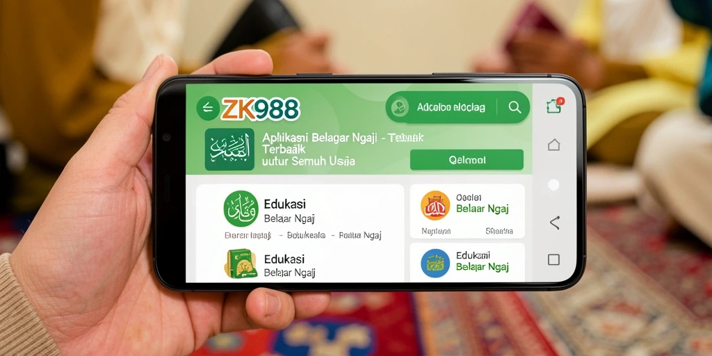 Tampilan antarmuka ZK988 untuk belajar ngaji yang interaktif.