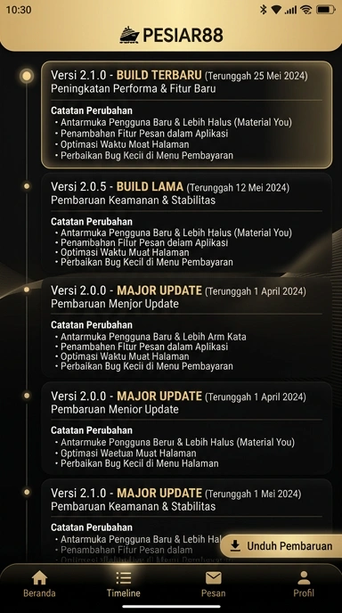 Riwayat Versi pesiar88 untuk Pengguna Android